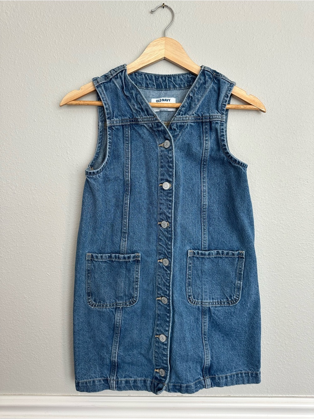 Girl’s denim button down jumper